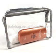 sac de maquillage de sac cosmétique TPU souple souple clair avec fermeture à glissière
